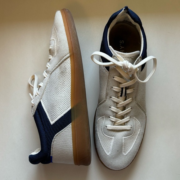 Rothy’s Men’s The RS01 Washable Sneaker White Blue Hudson - Picture 2 of 11